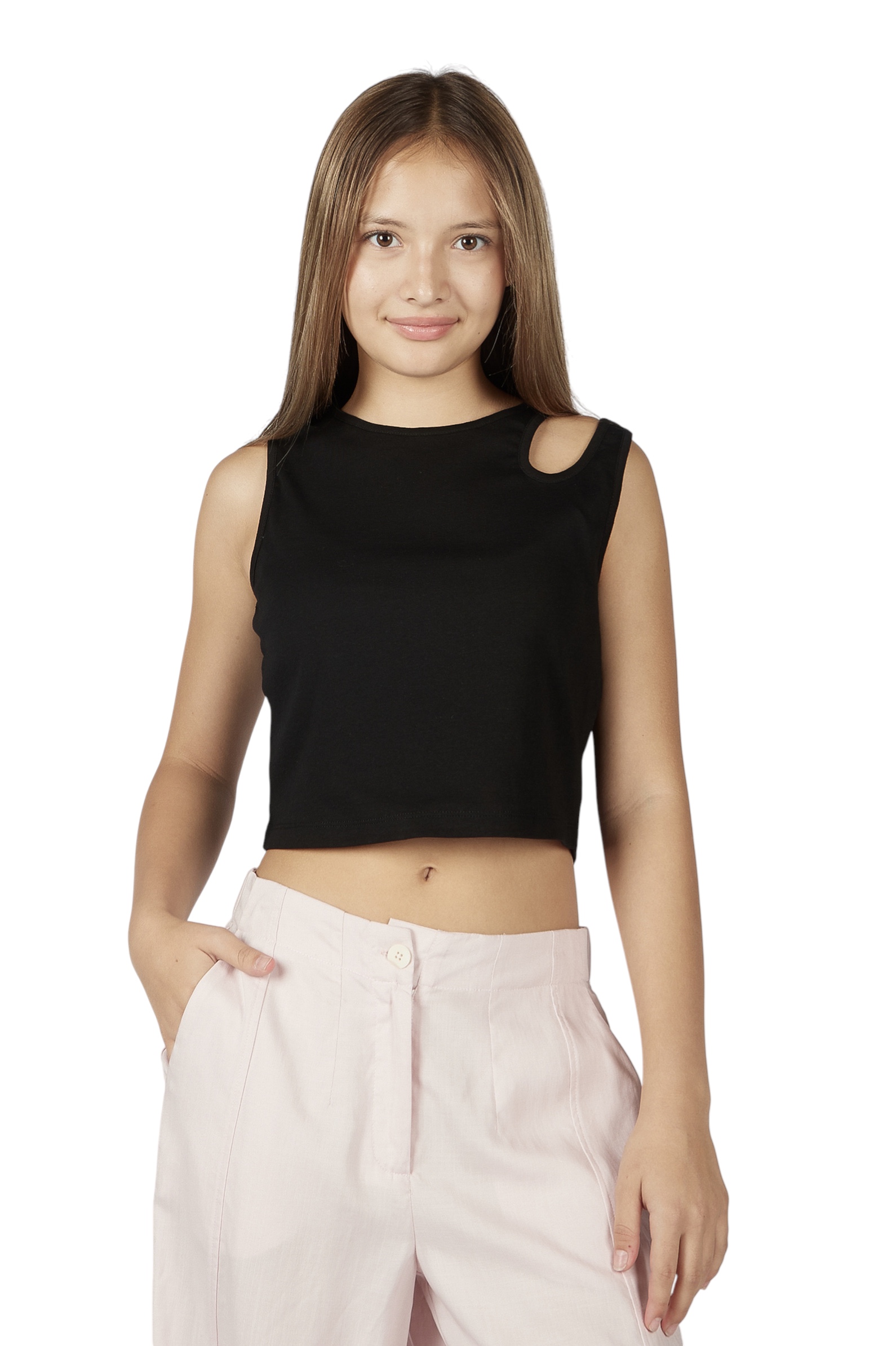 Майка дев.АРТ.G-TS26035,чер,хл-эл