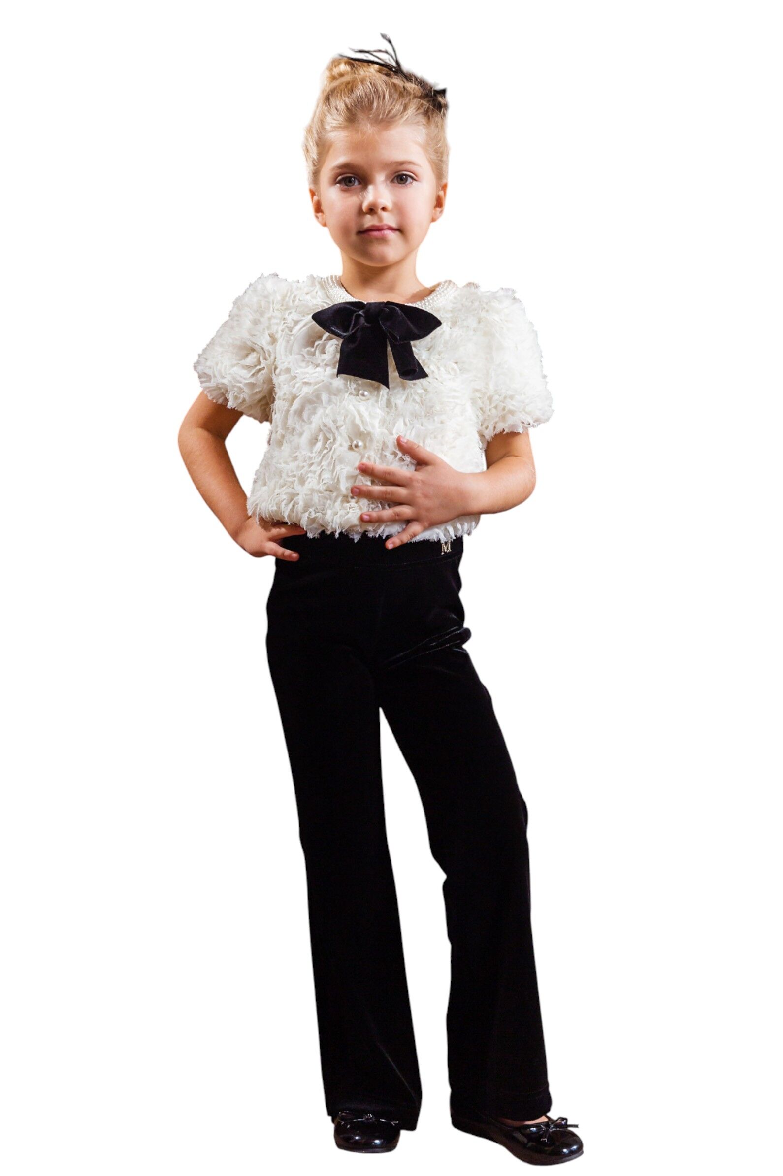 Брюки дев. АРТ.2878/1-126-ТСБ,чер,пэ-эл