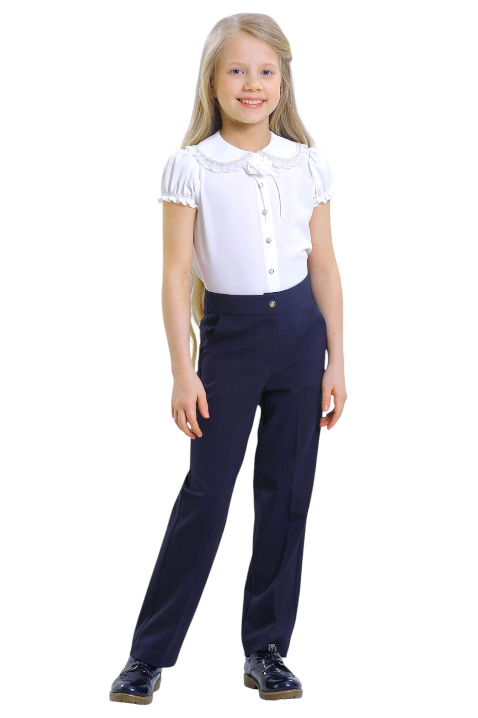 Брюки дев. АРТ.2906-525-ВВОК,син,вис-пэ-эл