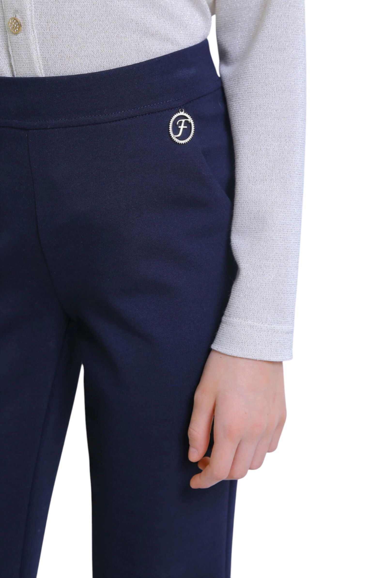 Брюки дев. АРТ.FSL-456/1-525-ТВК-340,син,вис-пэ-эл