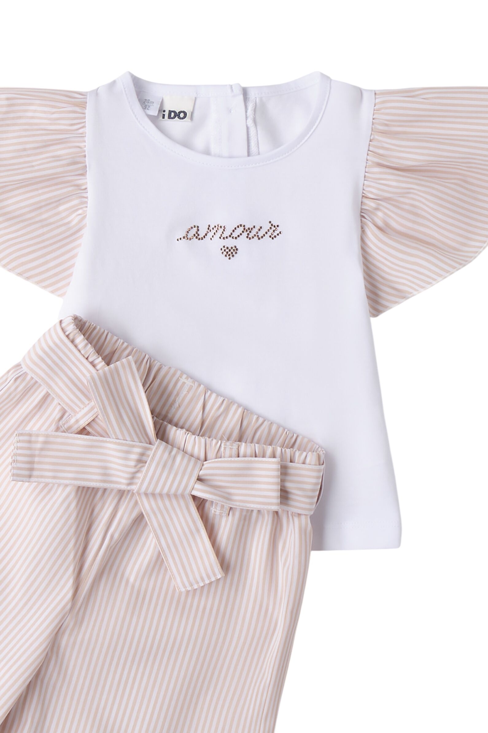 Костюм дев. АРТ.4.B308.00,беж-бел,хл-пэ