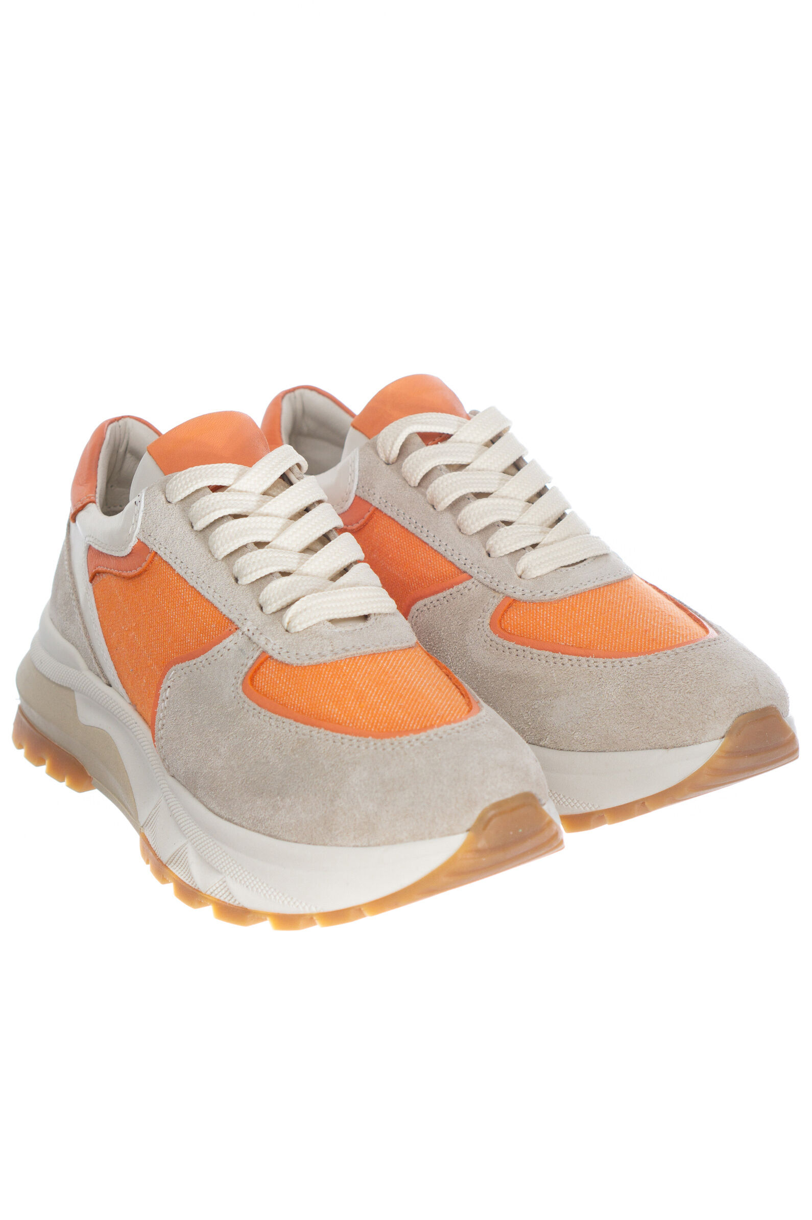 Кроссовки жен. АРТ.24YA-0480-161-22-837-03,сер-оранж,н.к-тек/н.к