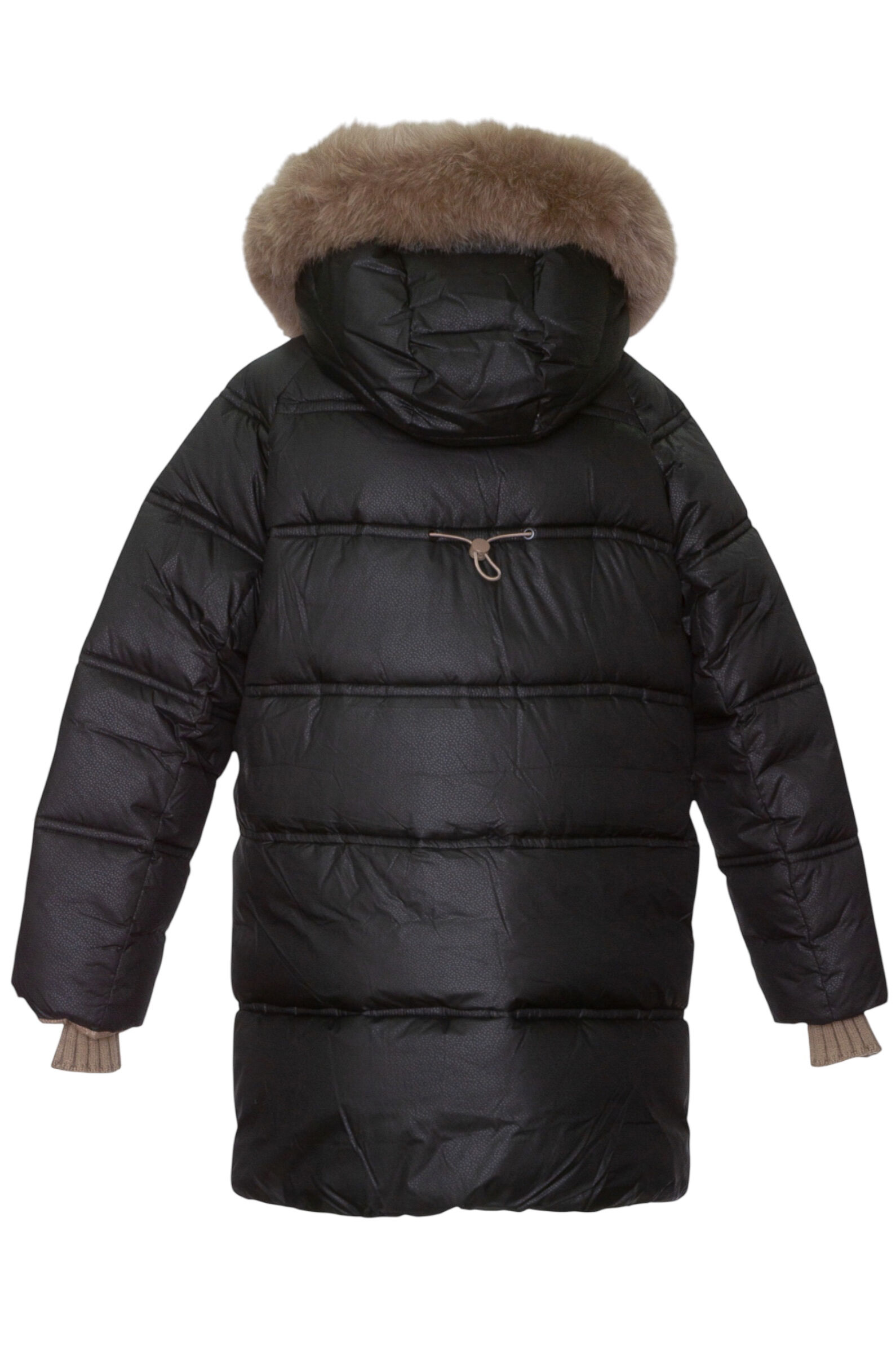 Пальто дев. АРТ.407BS,чер-беж,пэ/пэ