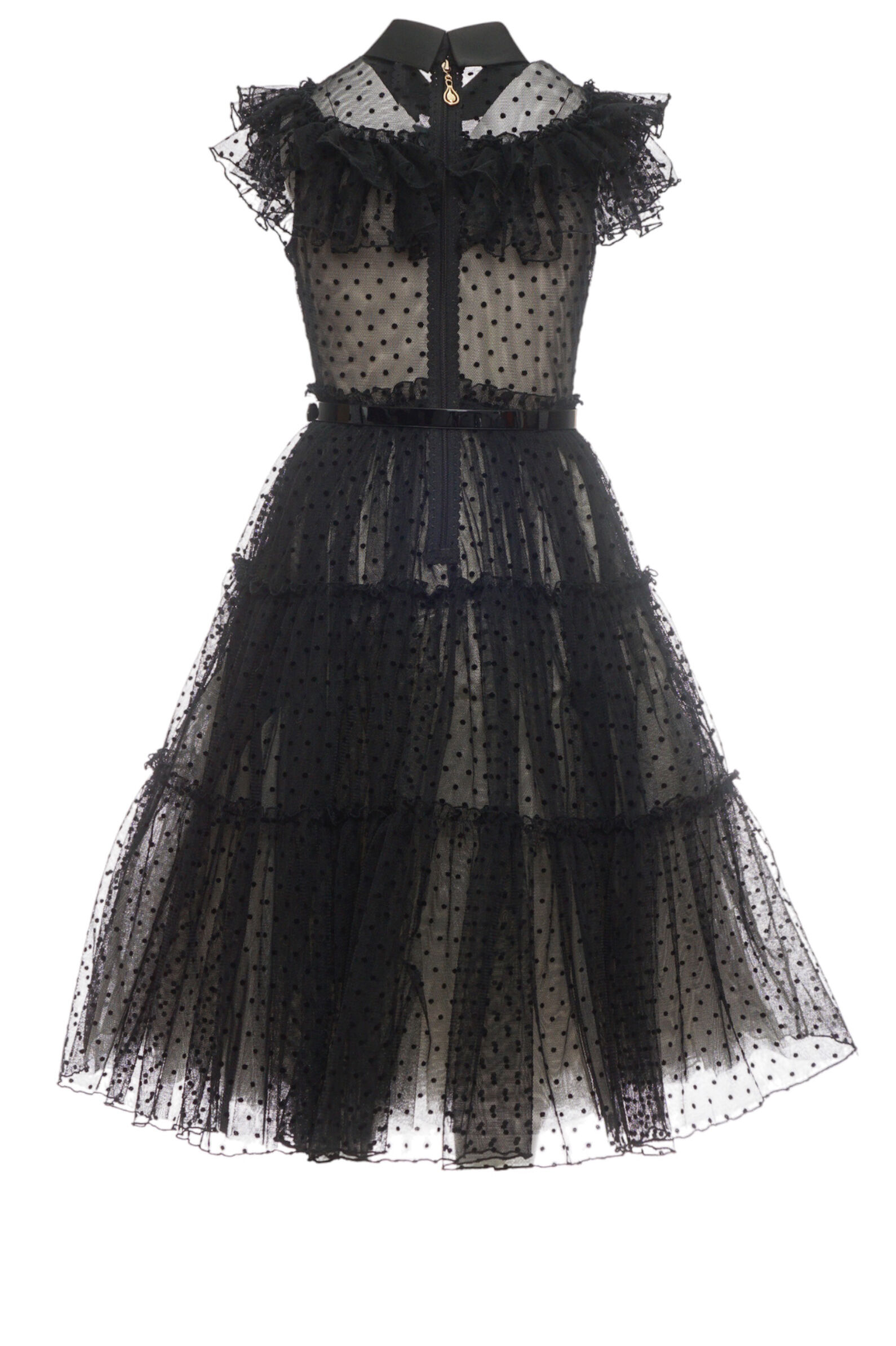 Платье дев. АРТ.2614/1-125-СМФ,чер,хл-эл-пэ-вис