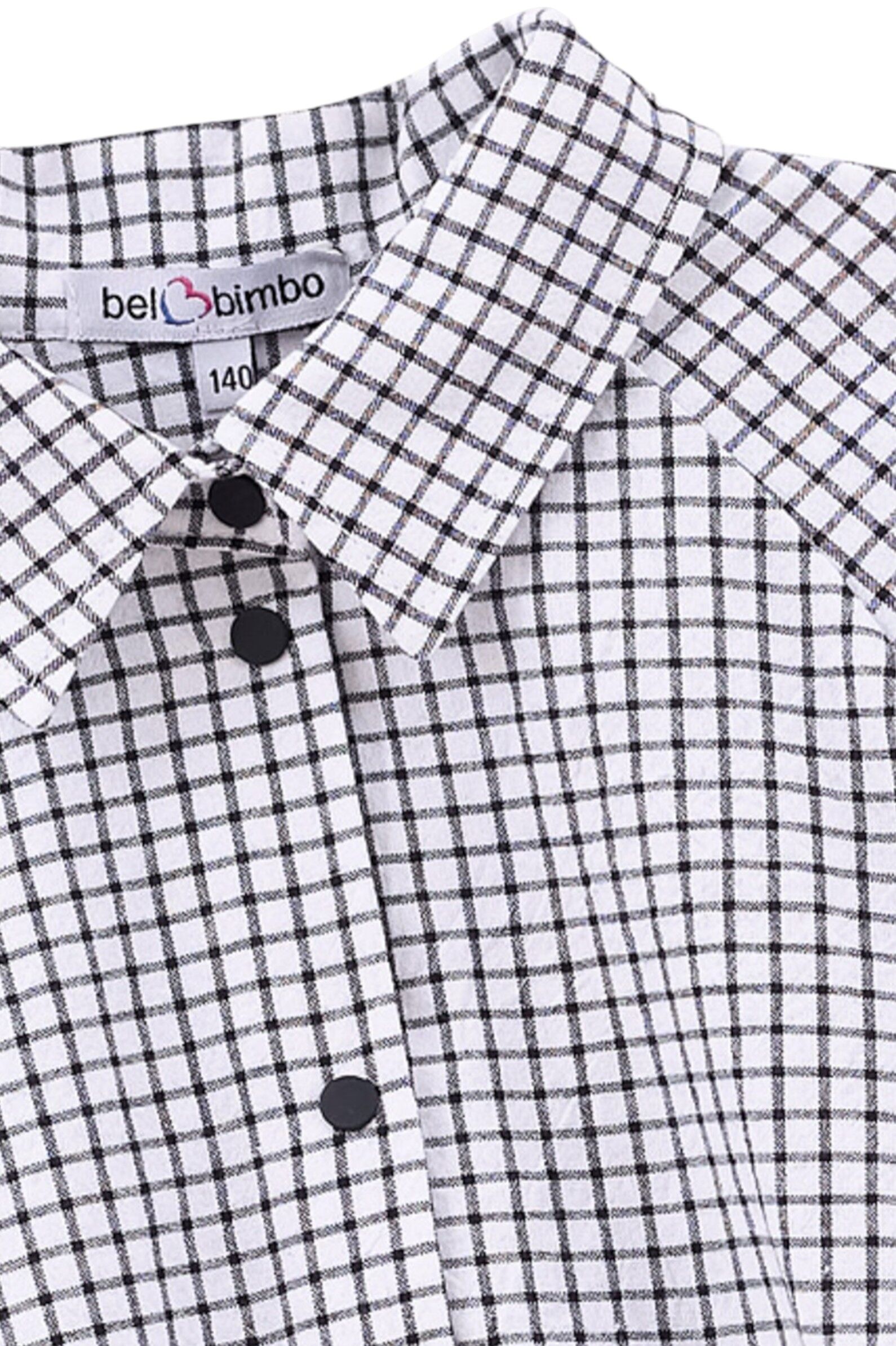 Рубашка дев. АРТ.261117,бел-чер,хл-пэ