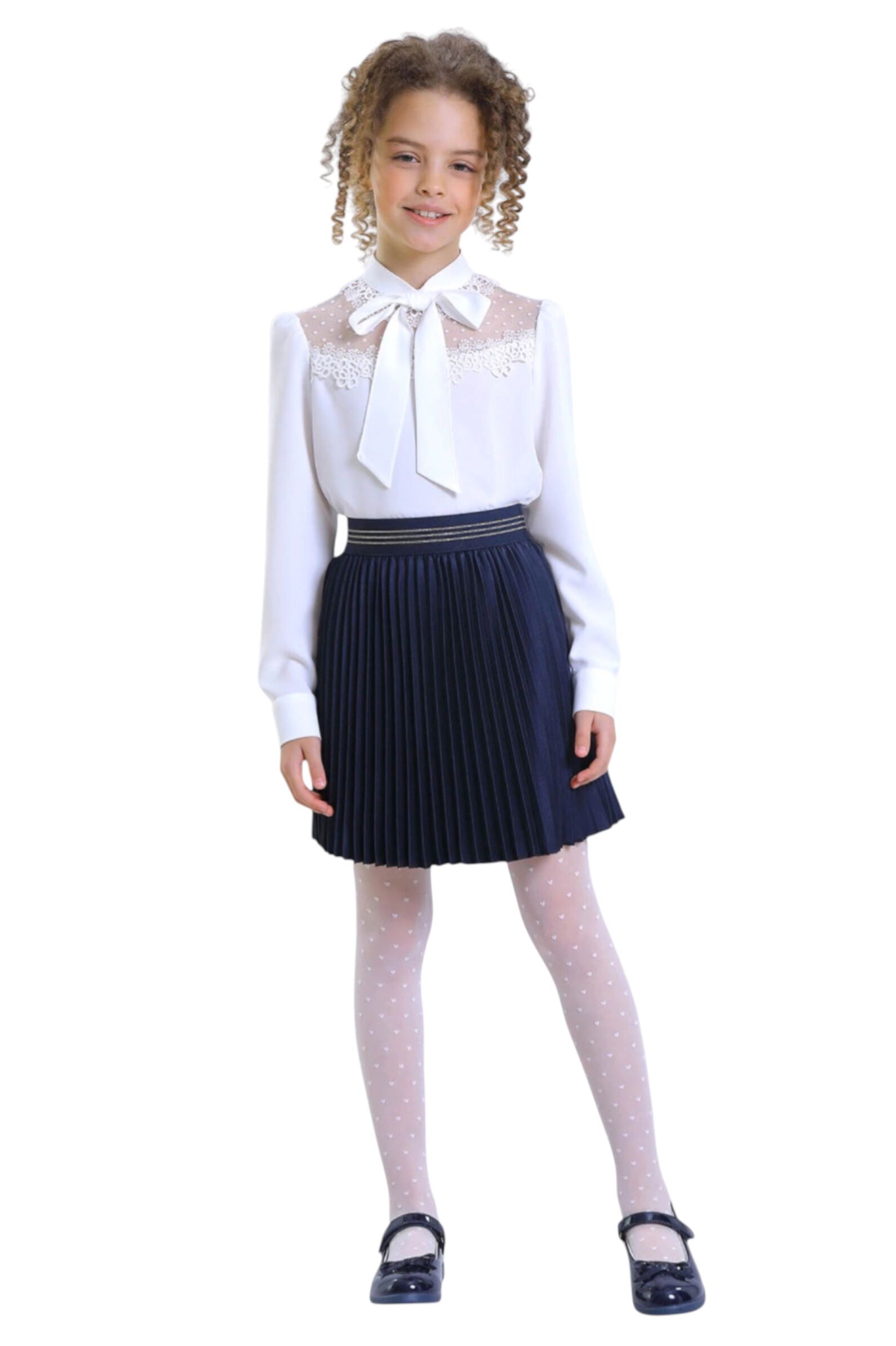 Юбка дев. АРТ.2020-525-ВПА,син,пэ-эл/вис-пэ