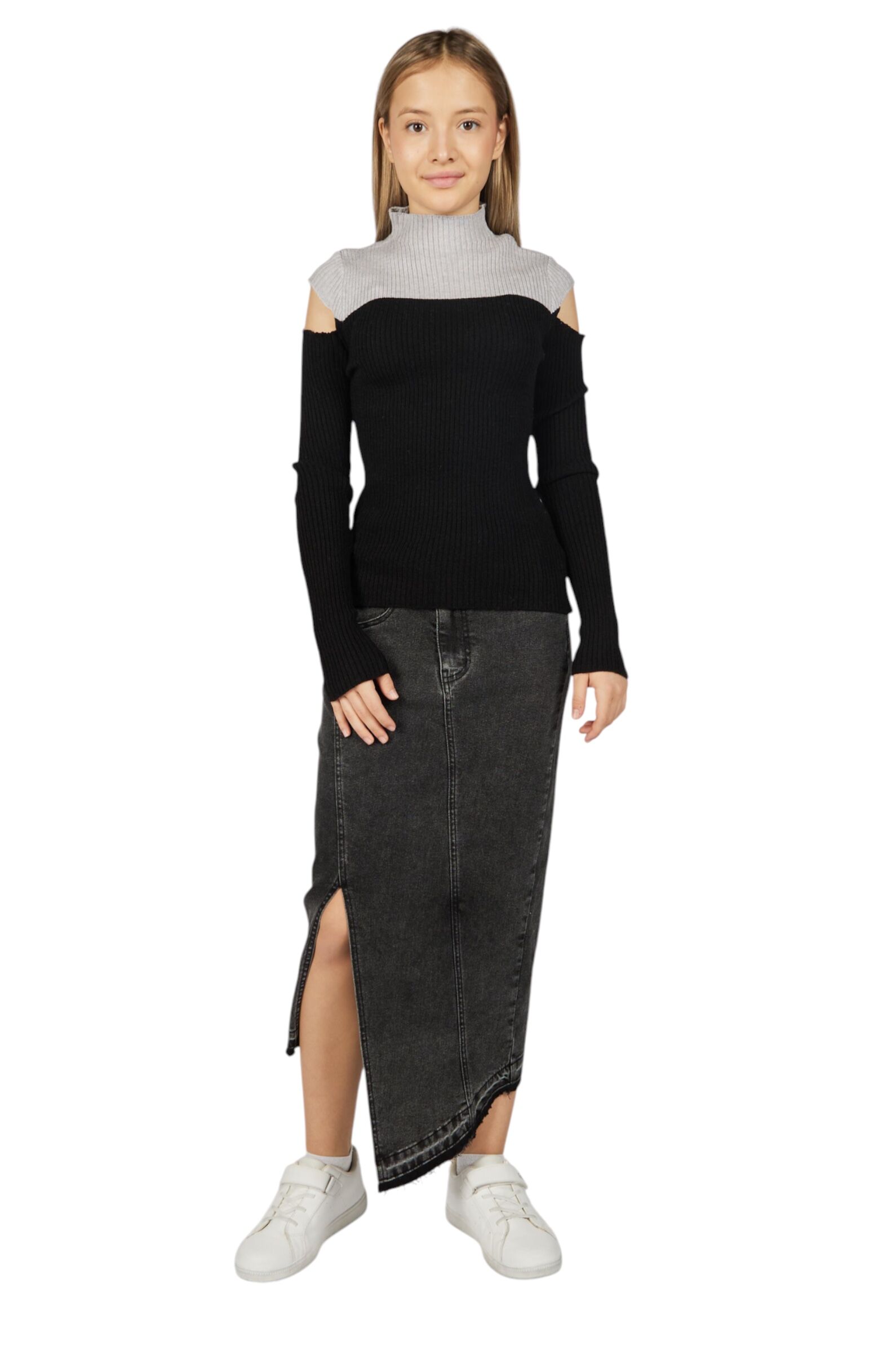 Юбка дев. АРТ.G-SK25430,чер,хл